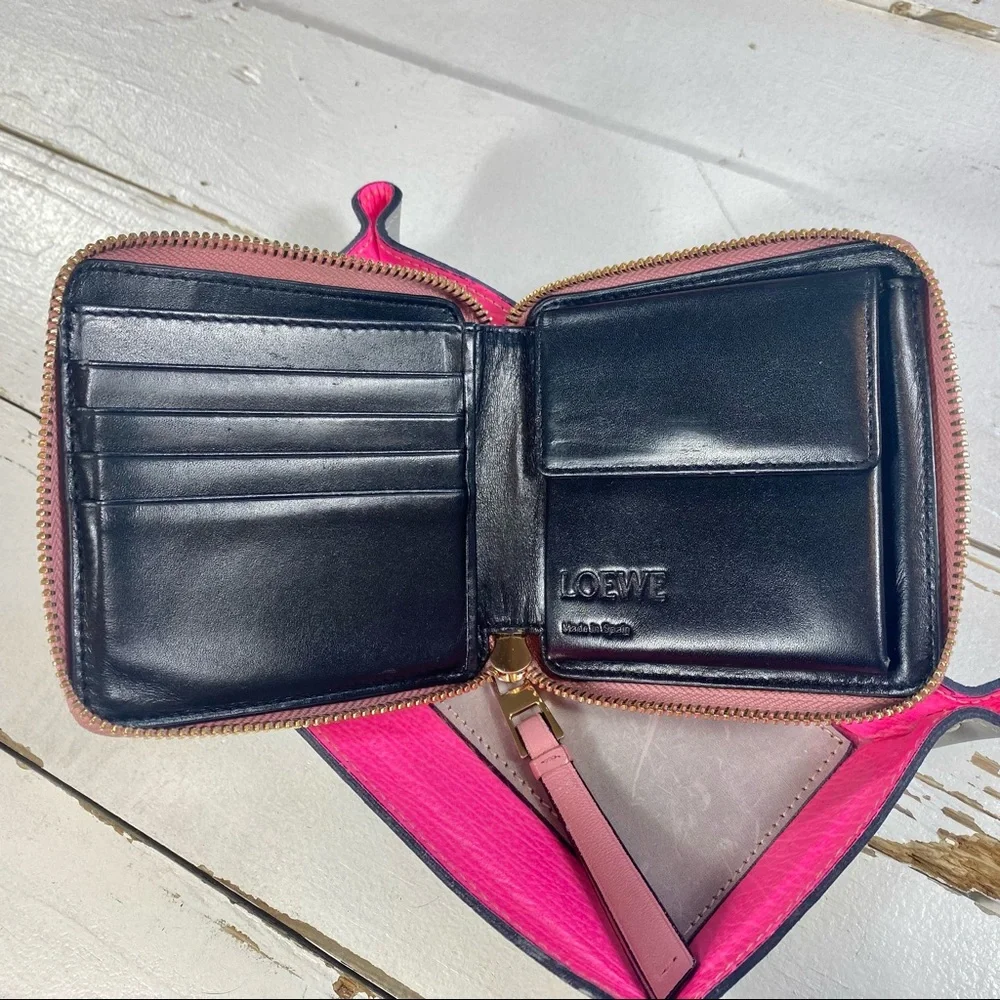Loewe Pink Leather Puzzle Wallet